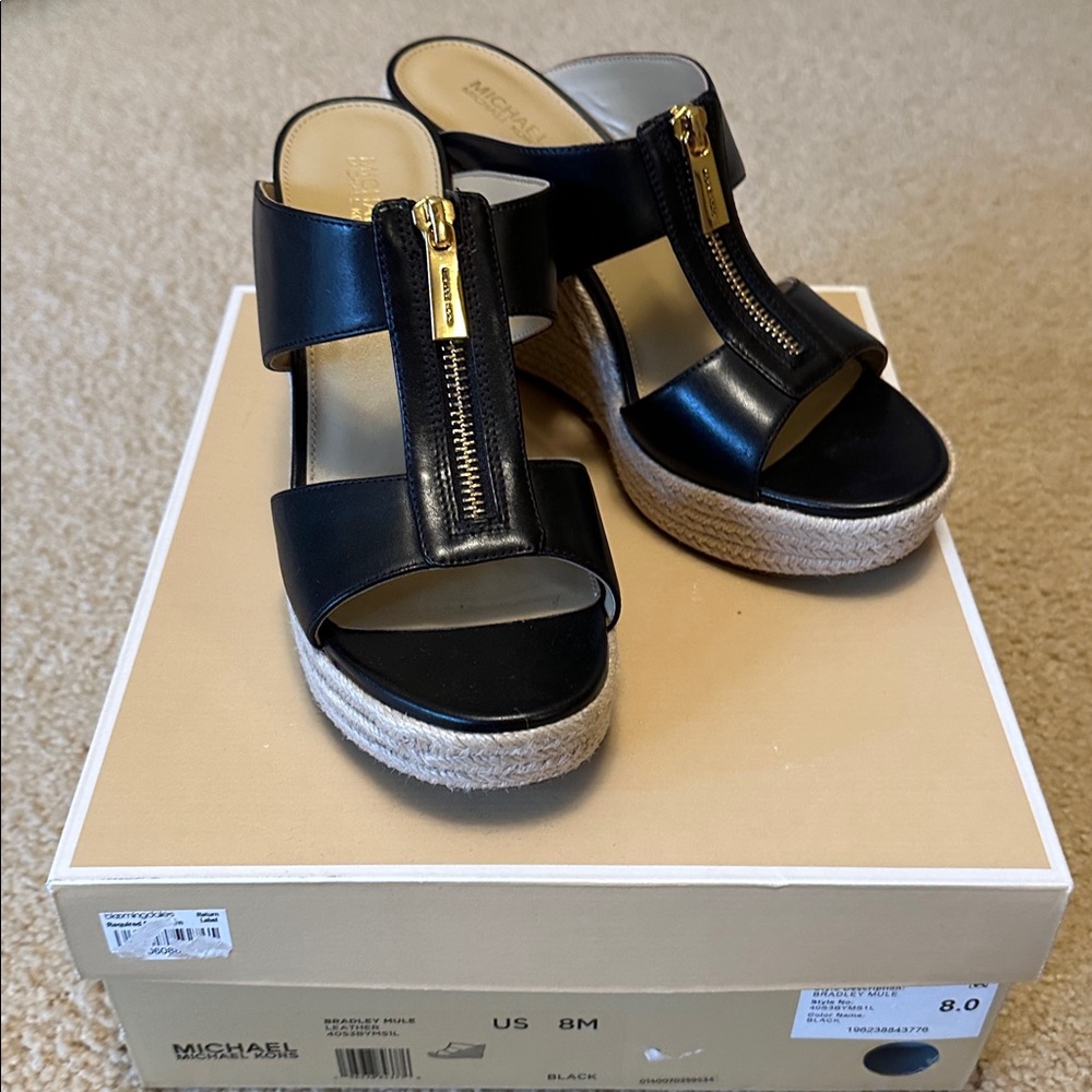 Worn Once Michael Kors Black Espadrille Wedges